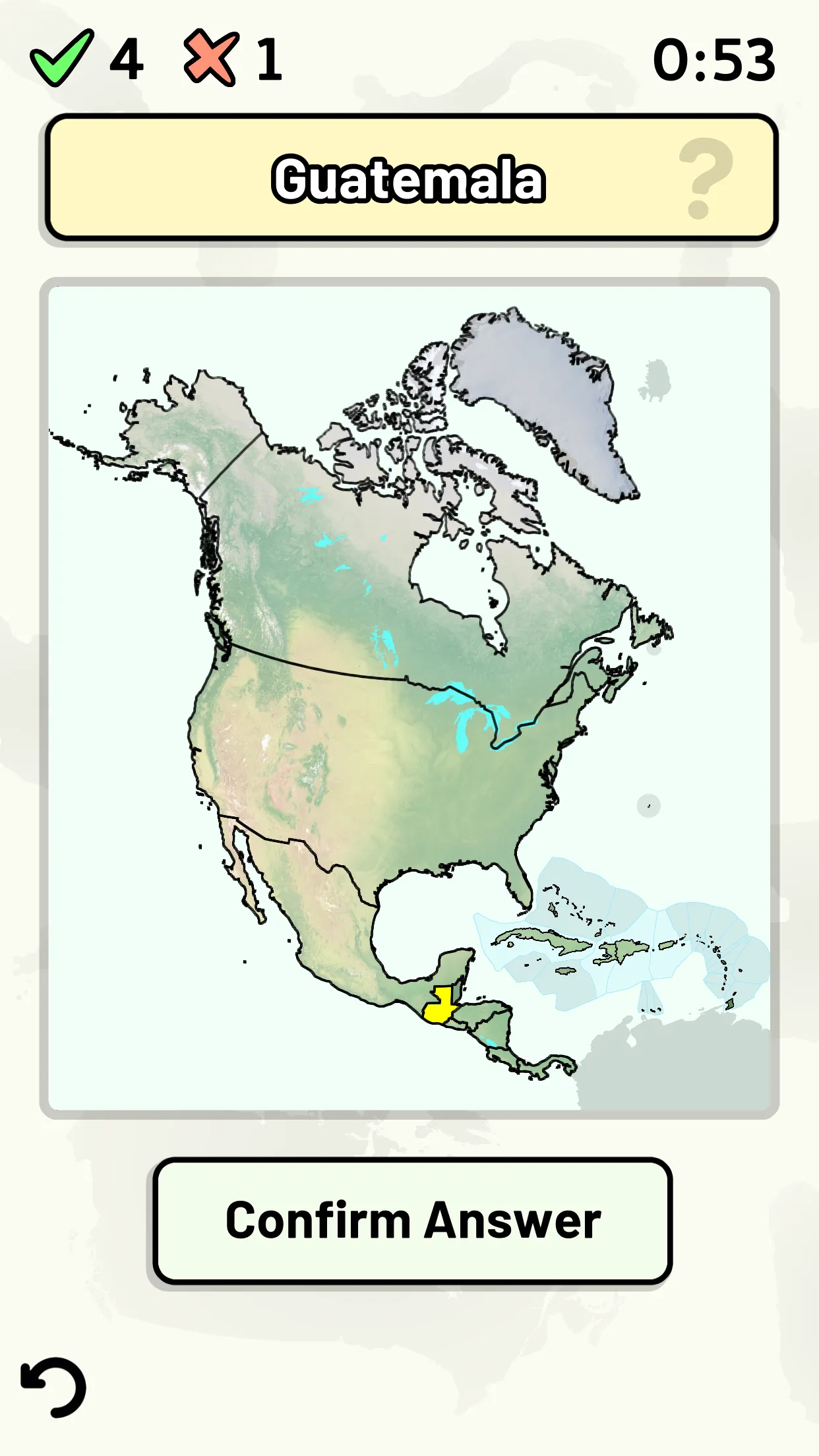 North American Countries Quiz | Indus Appstore | Screenshot