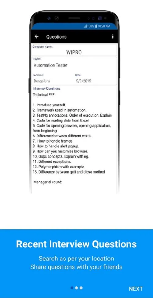 QA Diaries: Add Interview Ques | Indus Appstore | Screenshot