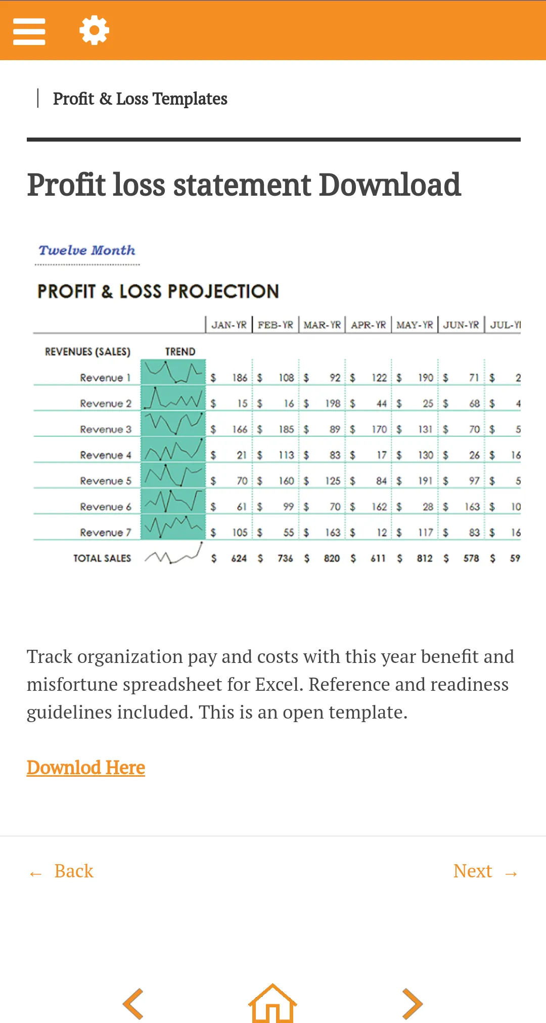 Income Statement Templates | Indus Appstore | Screenshot