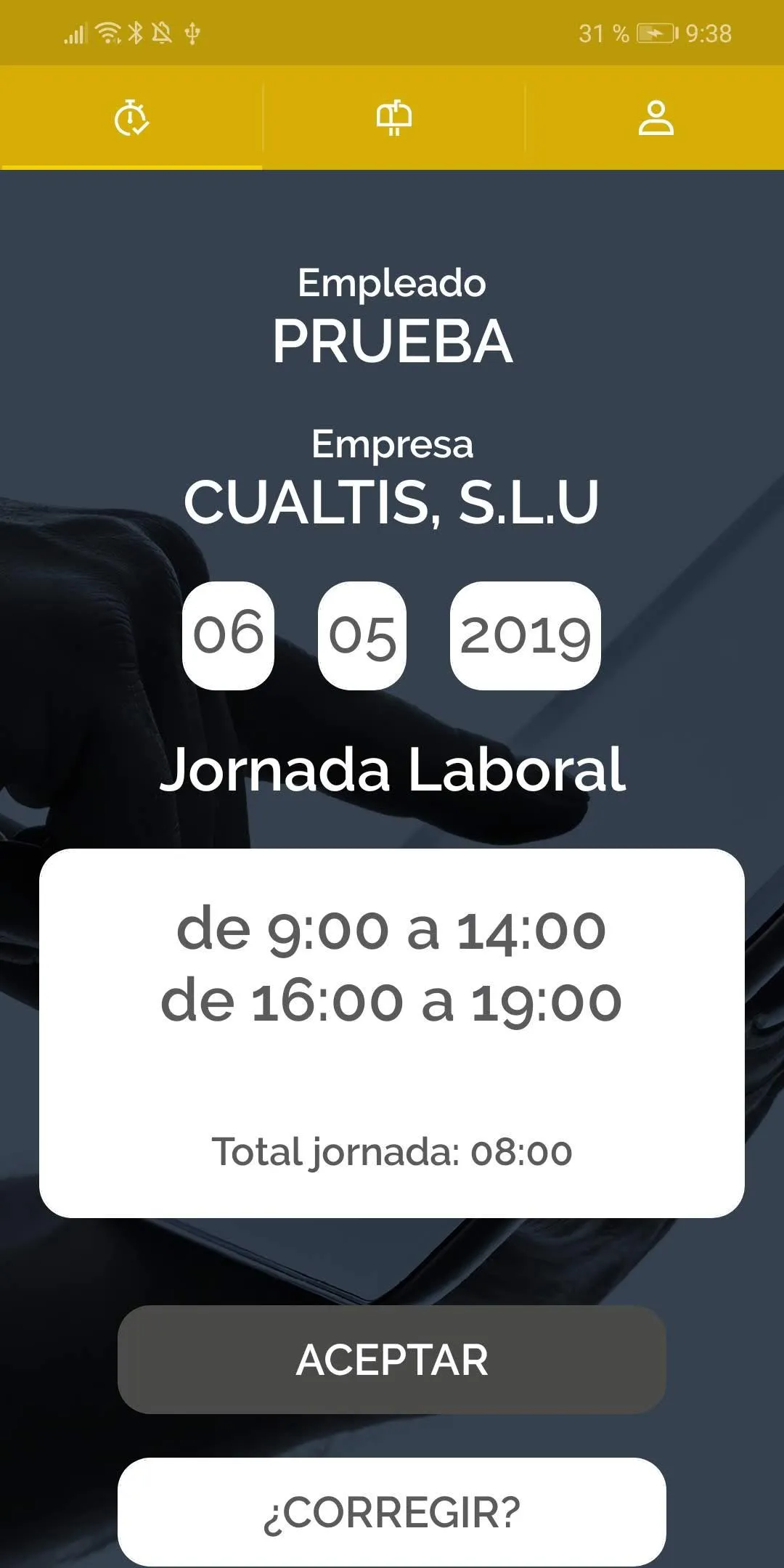 Cualtis Registro Jornada | Indus Appstore | Screenshot