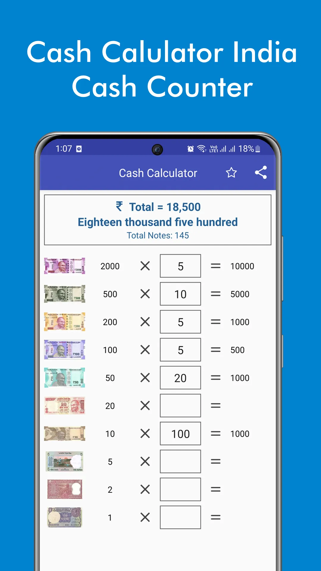 Cash Calculator India | Indus Appstore | Screenshot