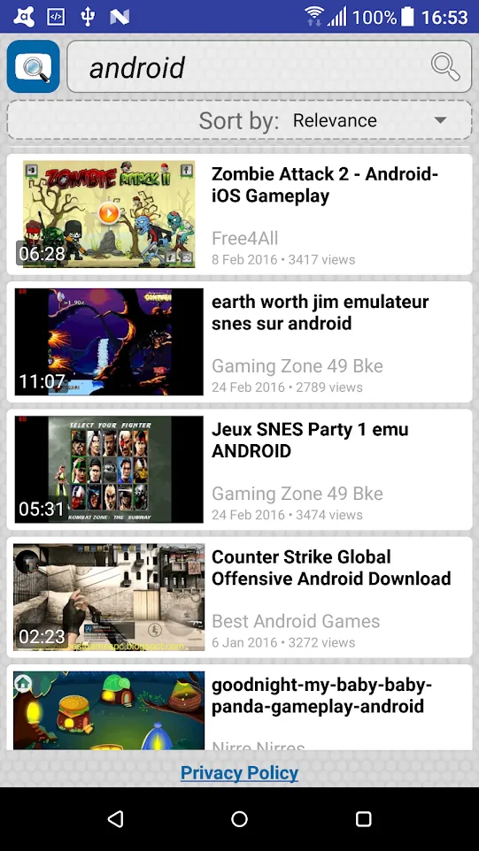 Video Search for Dailymotion | Indus Appstore | Screenshot