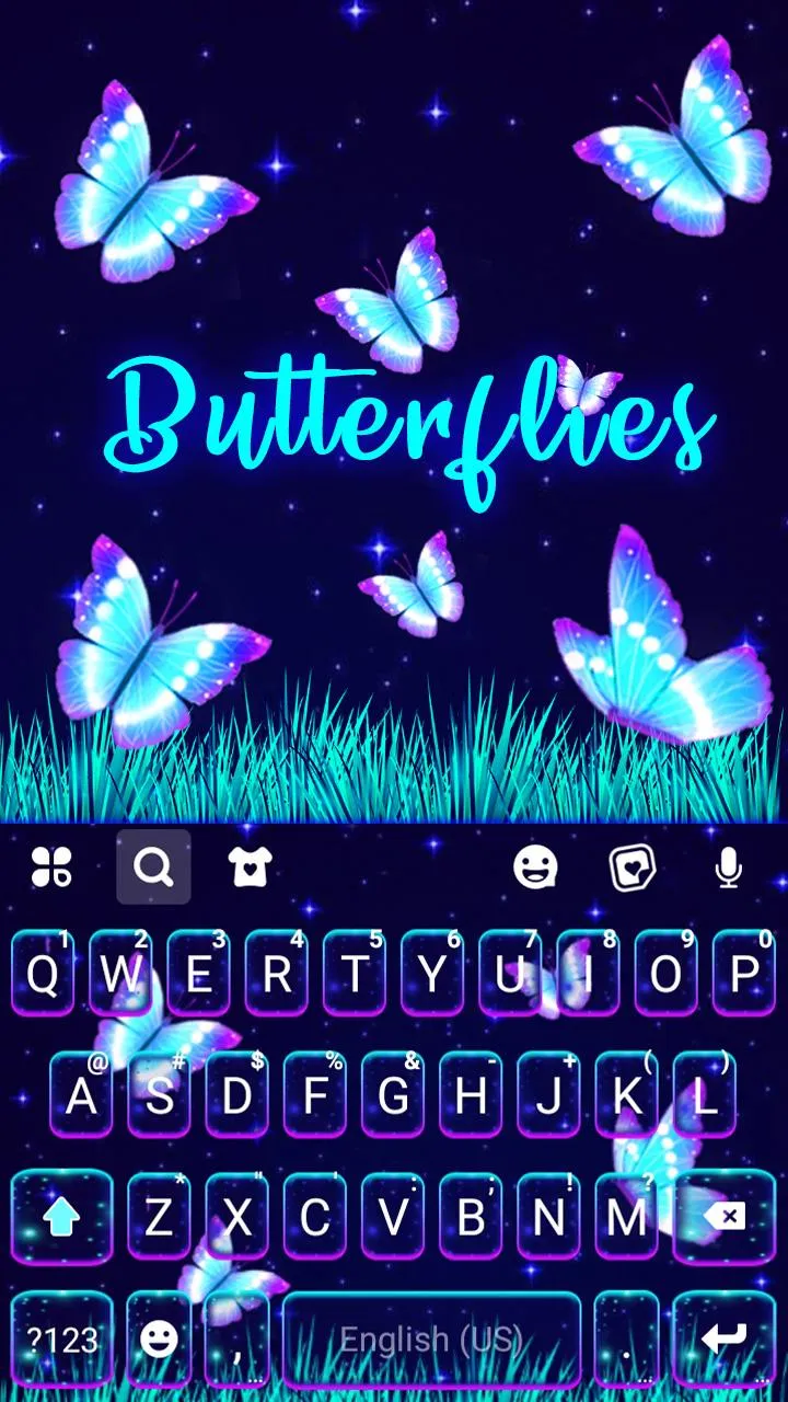 Neon Butterflies Theme | Indus Appstore | Screenshot