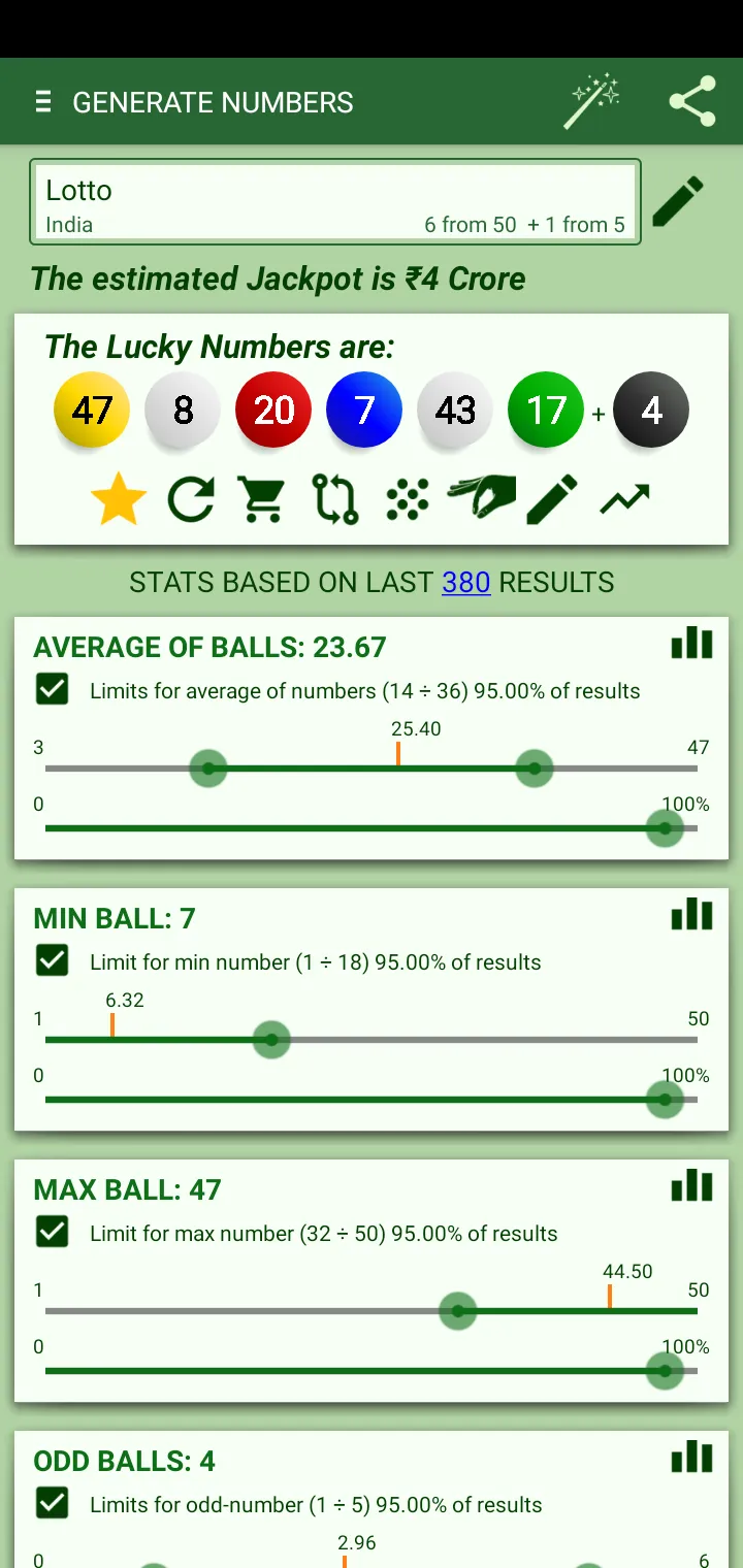 Lotto generator & statistics | Indus Appstore | Screenshot