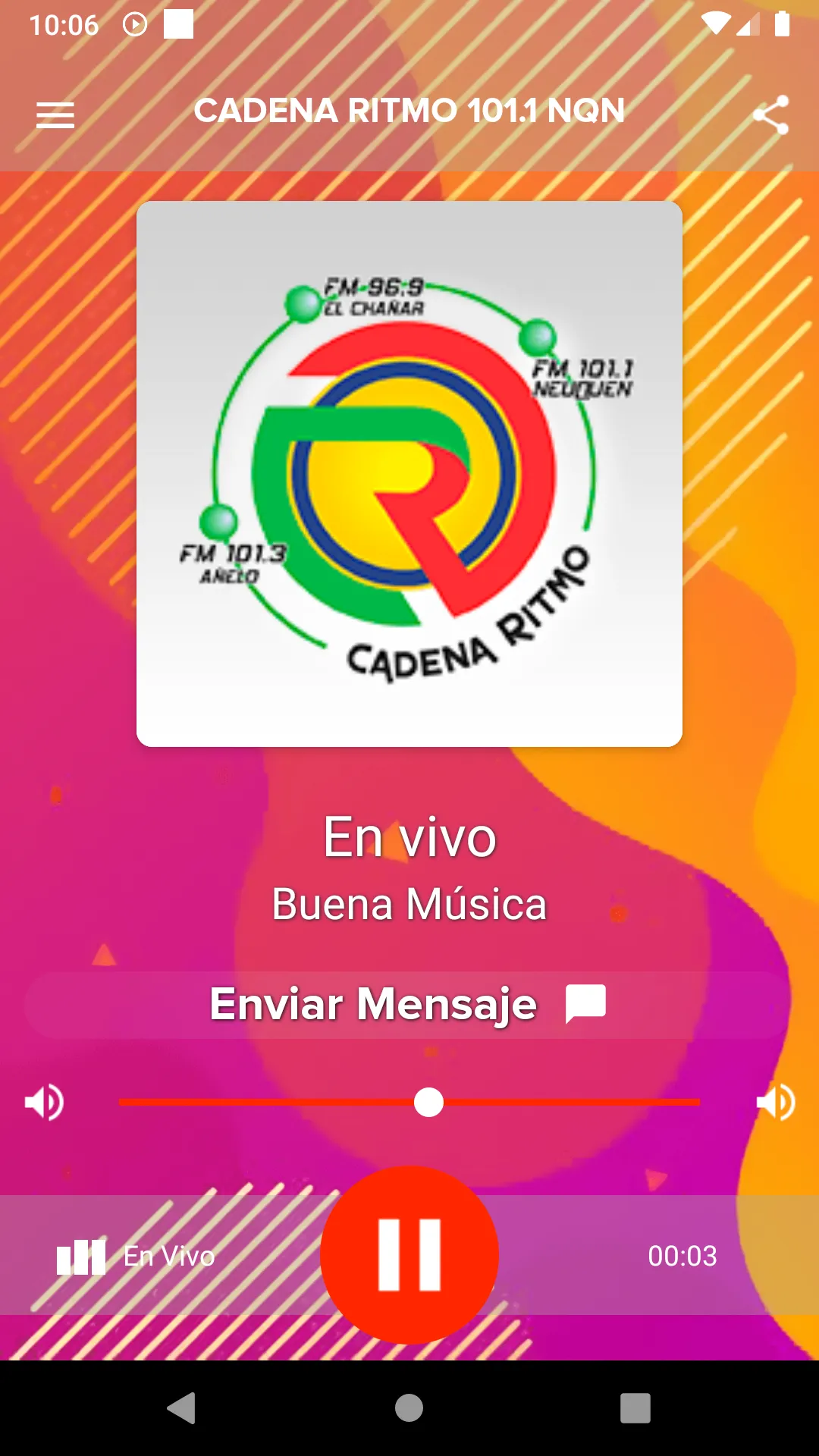 Cadena Ritmo 101.1 Nqn | Indus Appstore | Screenshot