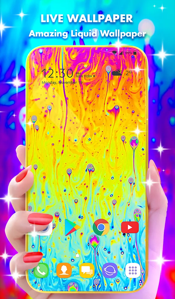 Liquid Rainbow Wallpaper Theme | Indus Appstore | Screenshot