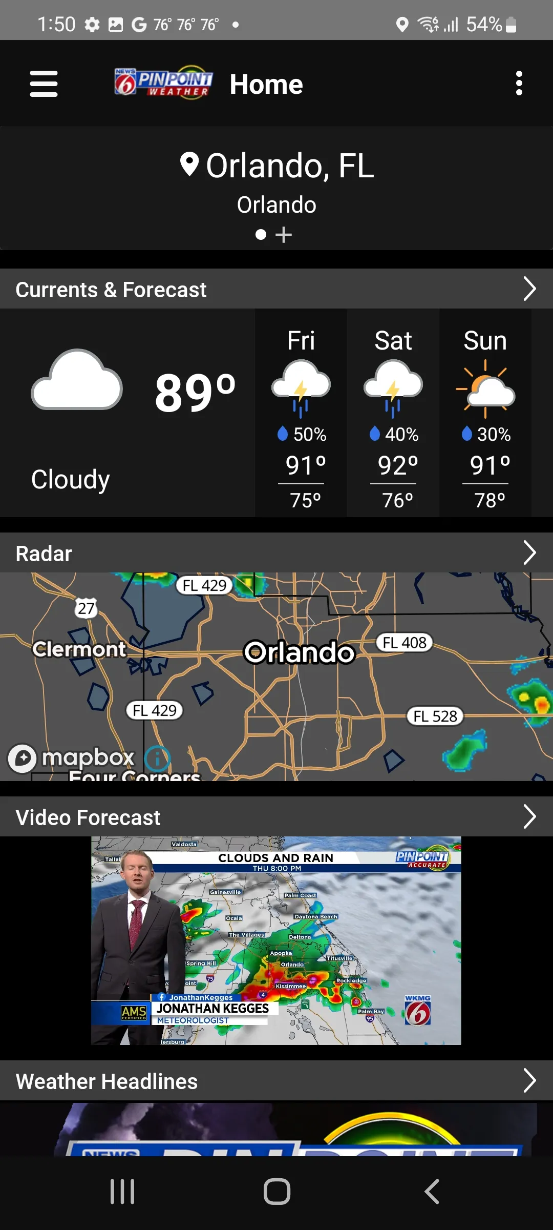 News 6 Pinpoint Weather - WKMG | Indus Appstore | Screenshot