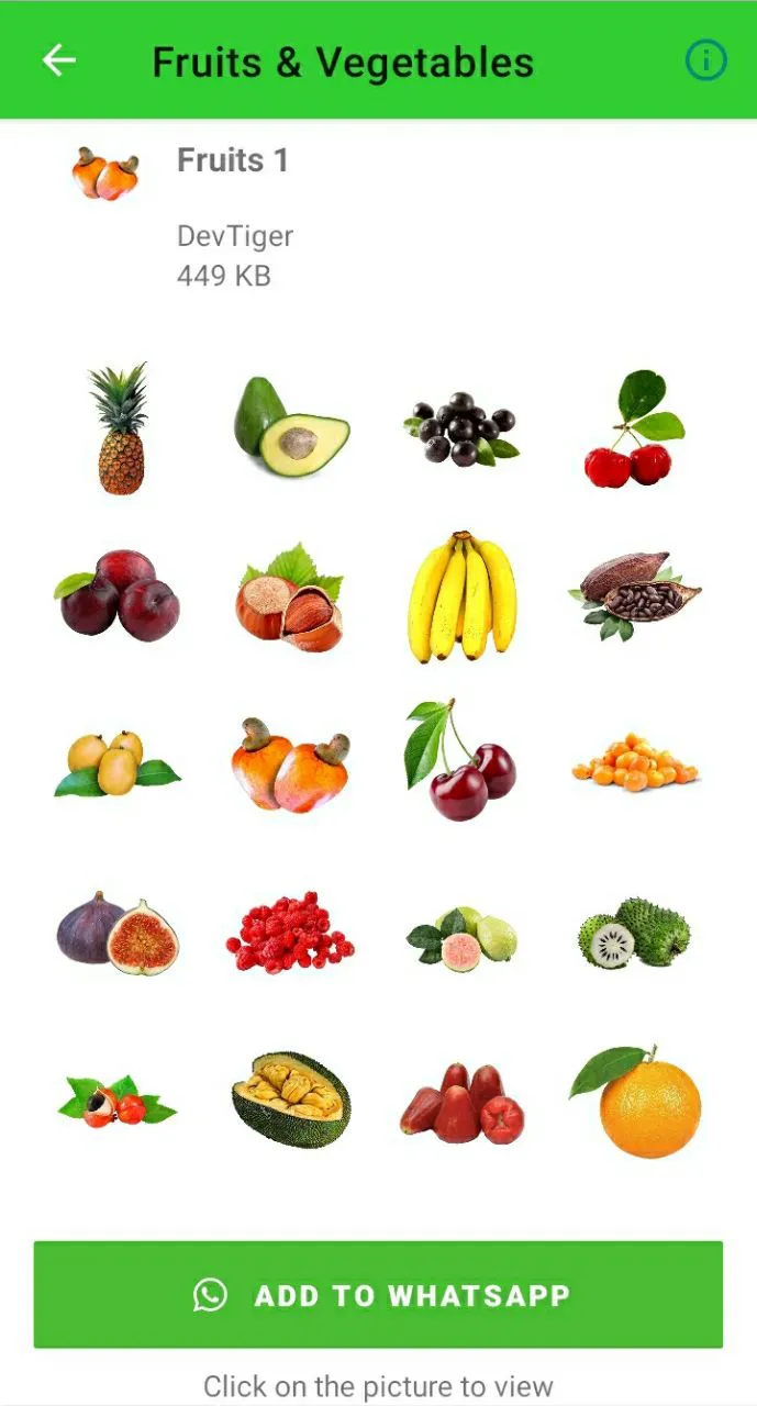 Fruits And Vegetables Stickers | Indus Appstore | Screenshot