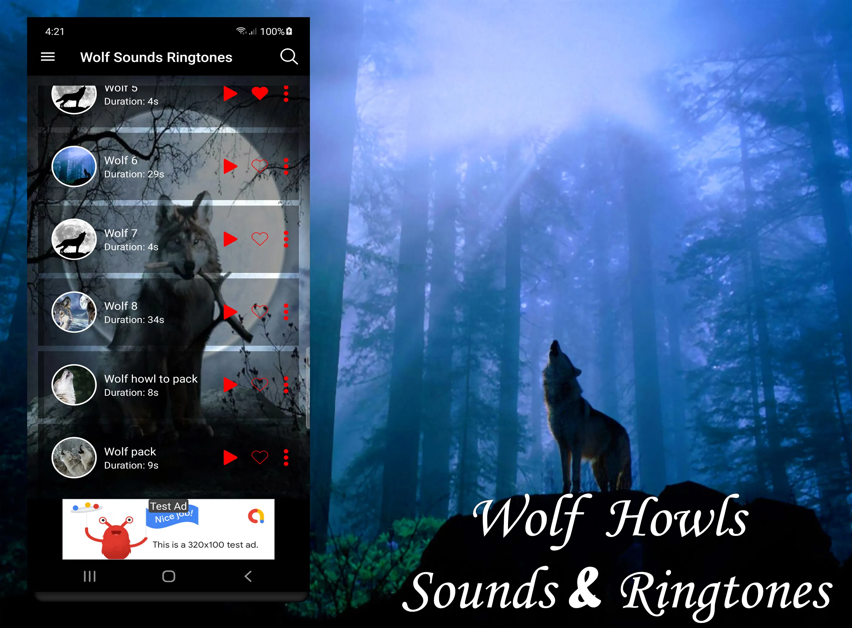 Wolf Sounds Ringtones | Indus Appstore | Screenshot