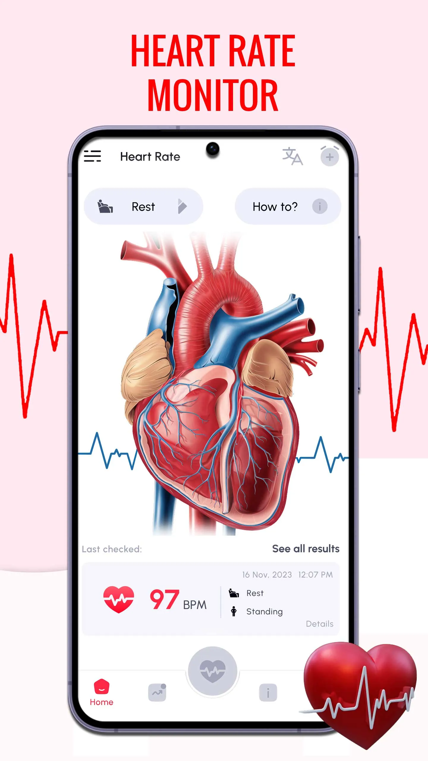 Heart Rate Monitor BPM Tracker | Indus Appstore | Screenshot