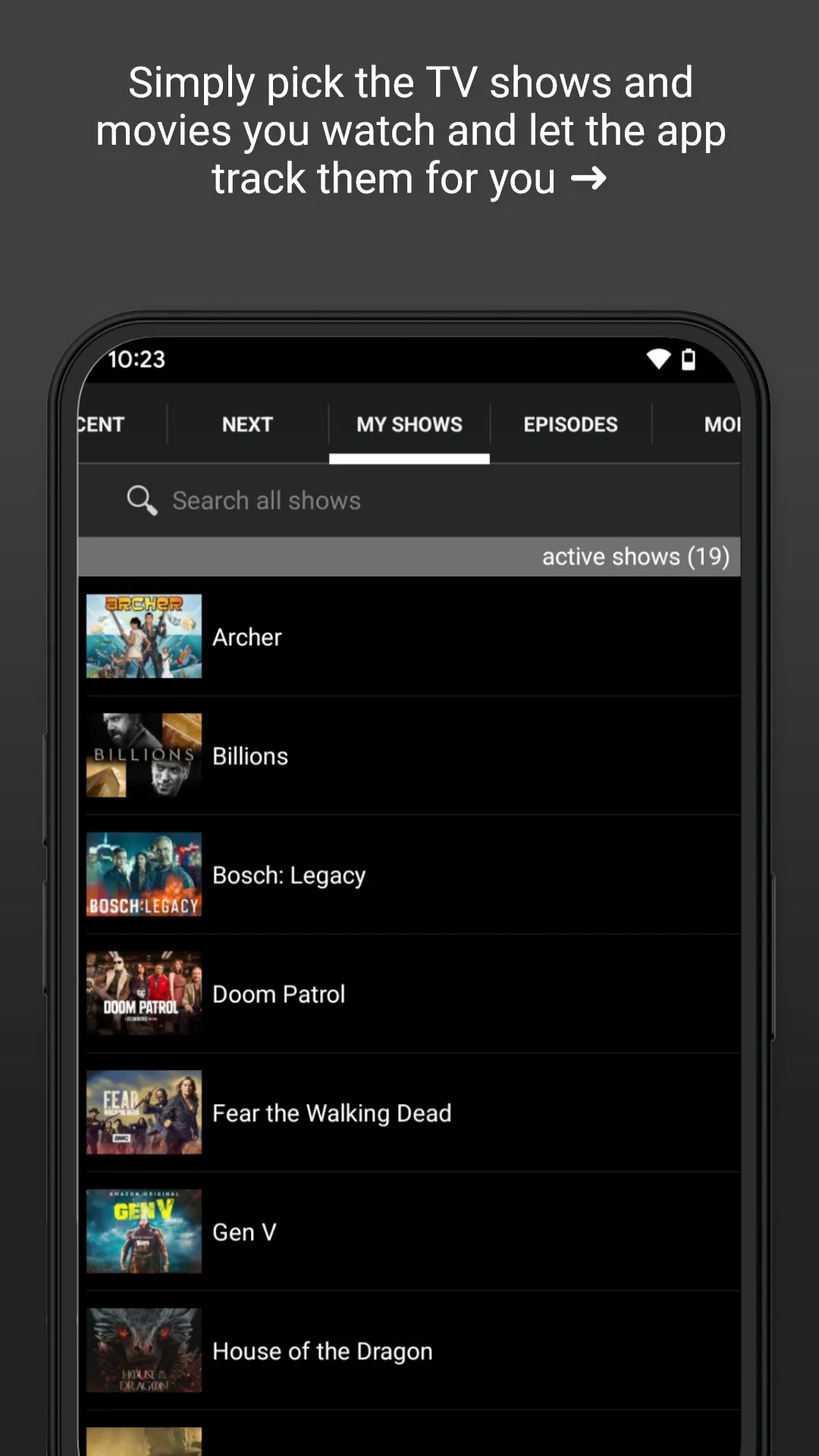 Next Episode - Track TV Shows | Indus Appstore | Screenshot