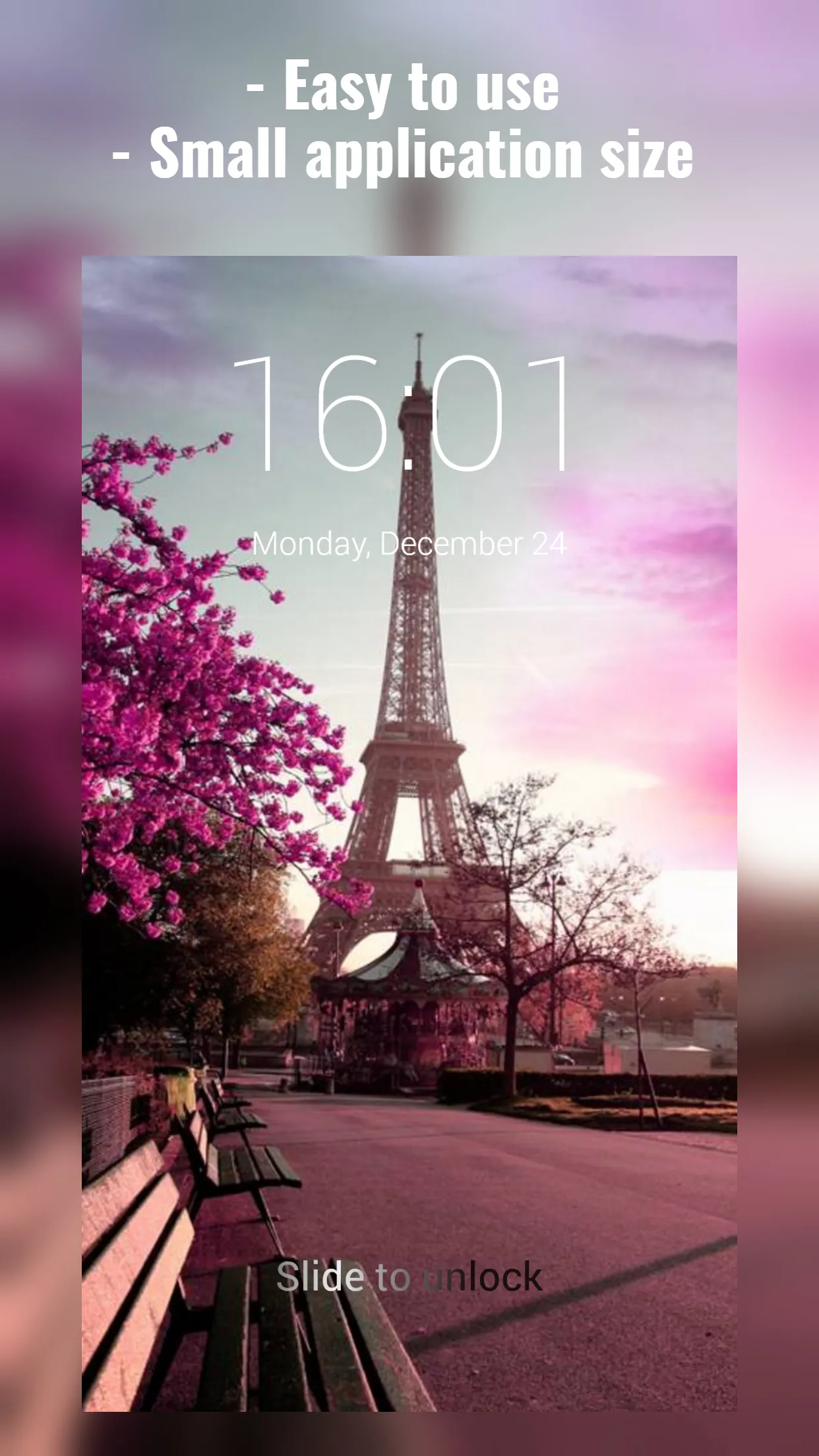 Paris Eiffel Tower Lock Screen | Indus Appstore | Screenshot