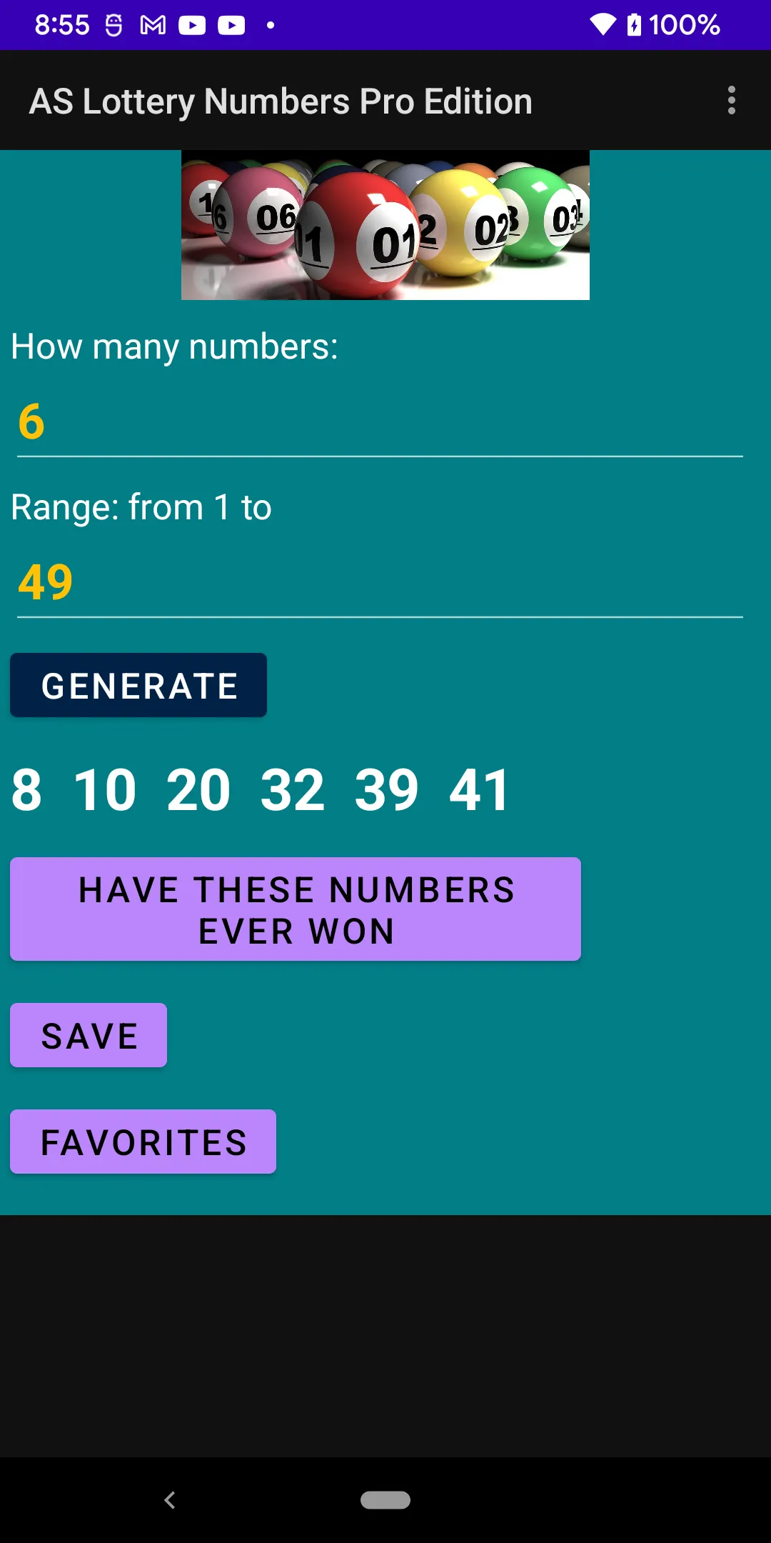 AS Lottery Numbers | Indus Appstore | Screenshot