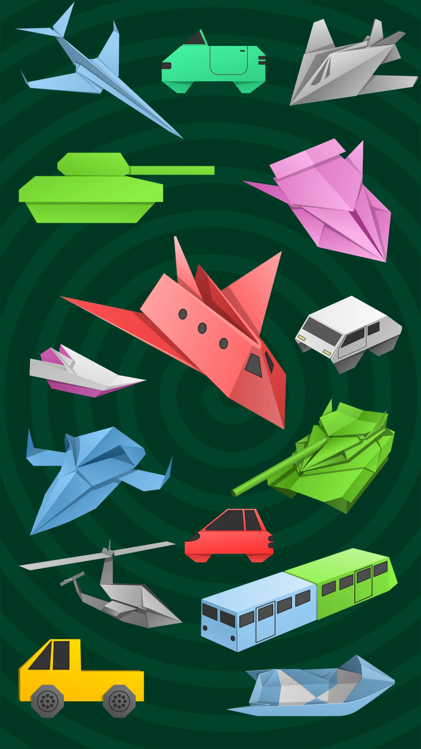 Origami Vehicles: Cars & Tanks | Indus Appstore | Screenshot