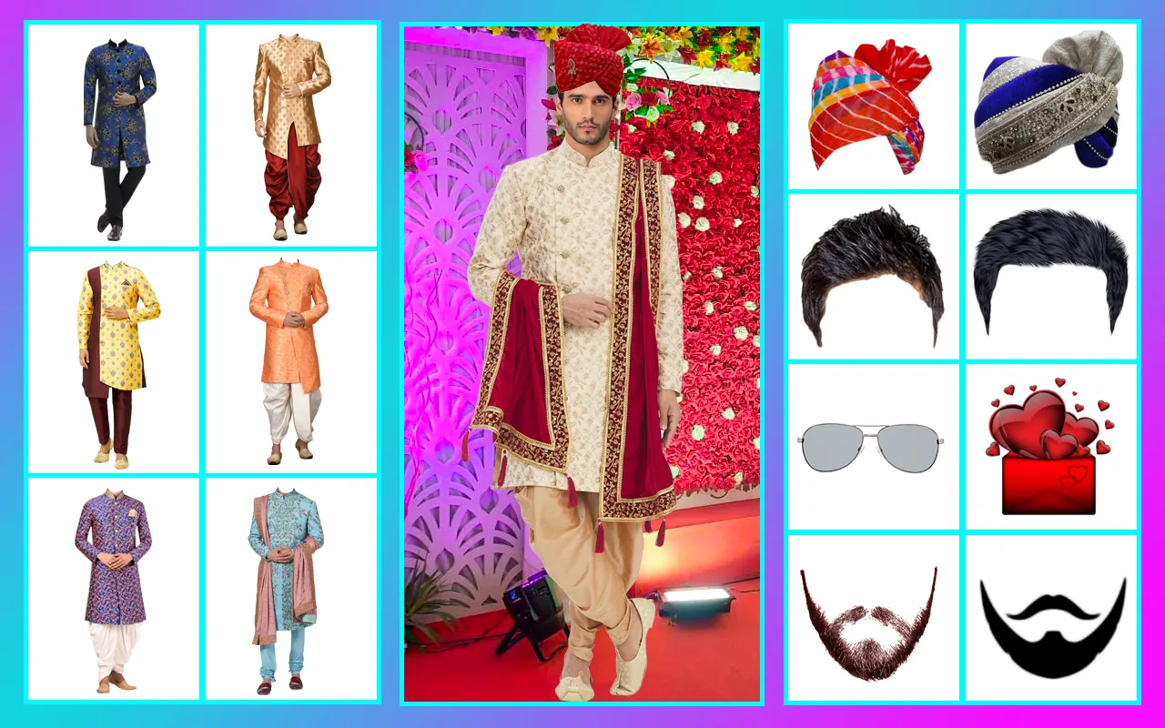 Men sherwani photo suit editor | Indus Appstore | Screenshot