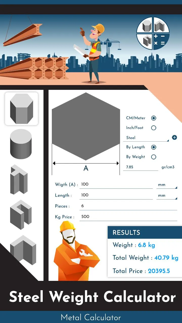 Metal: Steel Weight Calculator | Indus Appstore | Screenshot