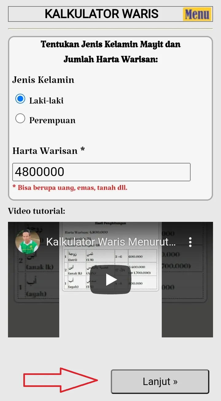 Kalkulator Waris Syafi'iyah | Indus Appstore | Screenshot