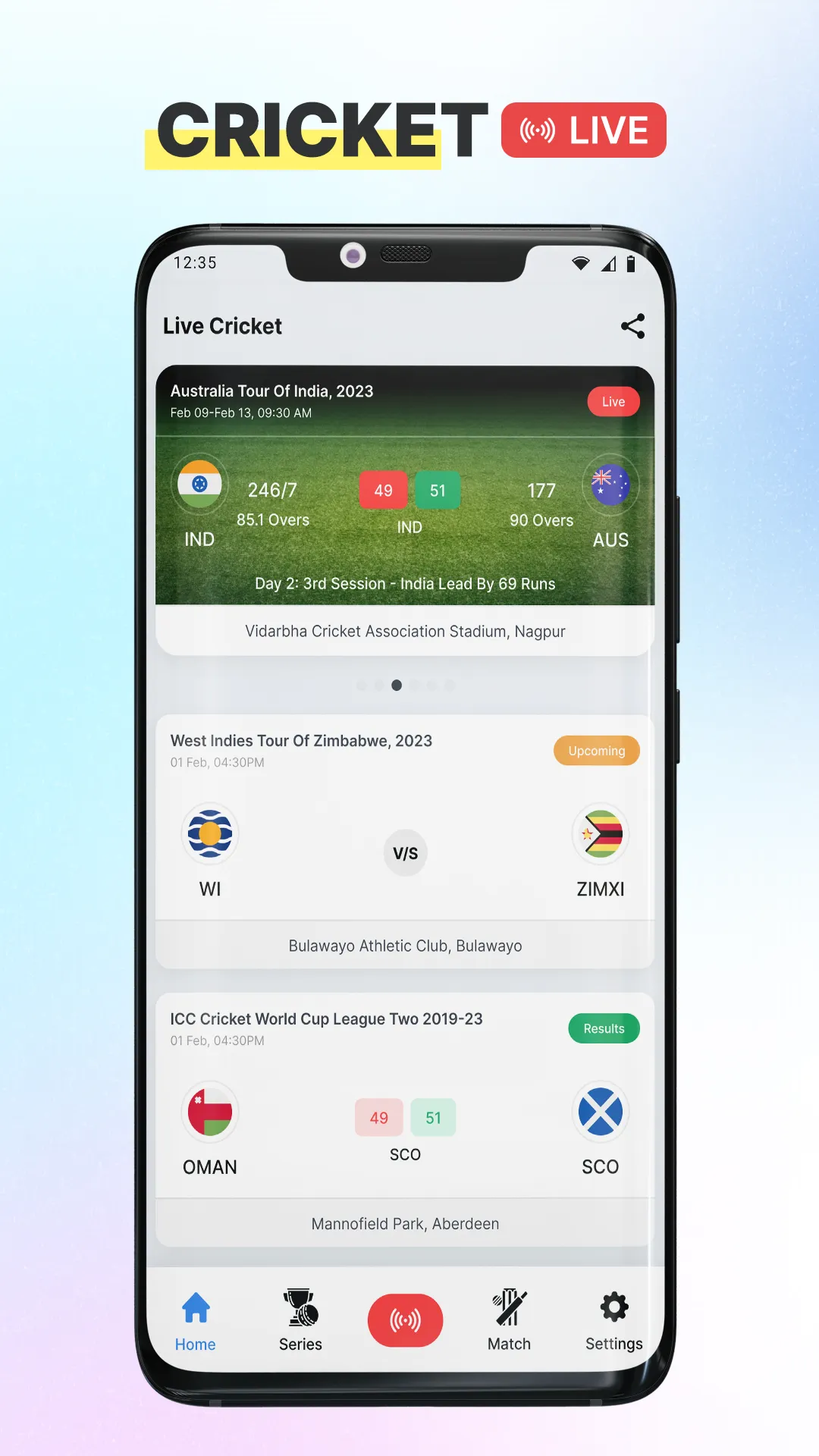 Cricket Live Line-Score Update | Indus Appstore | Screenshot