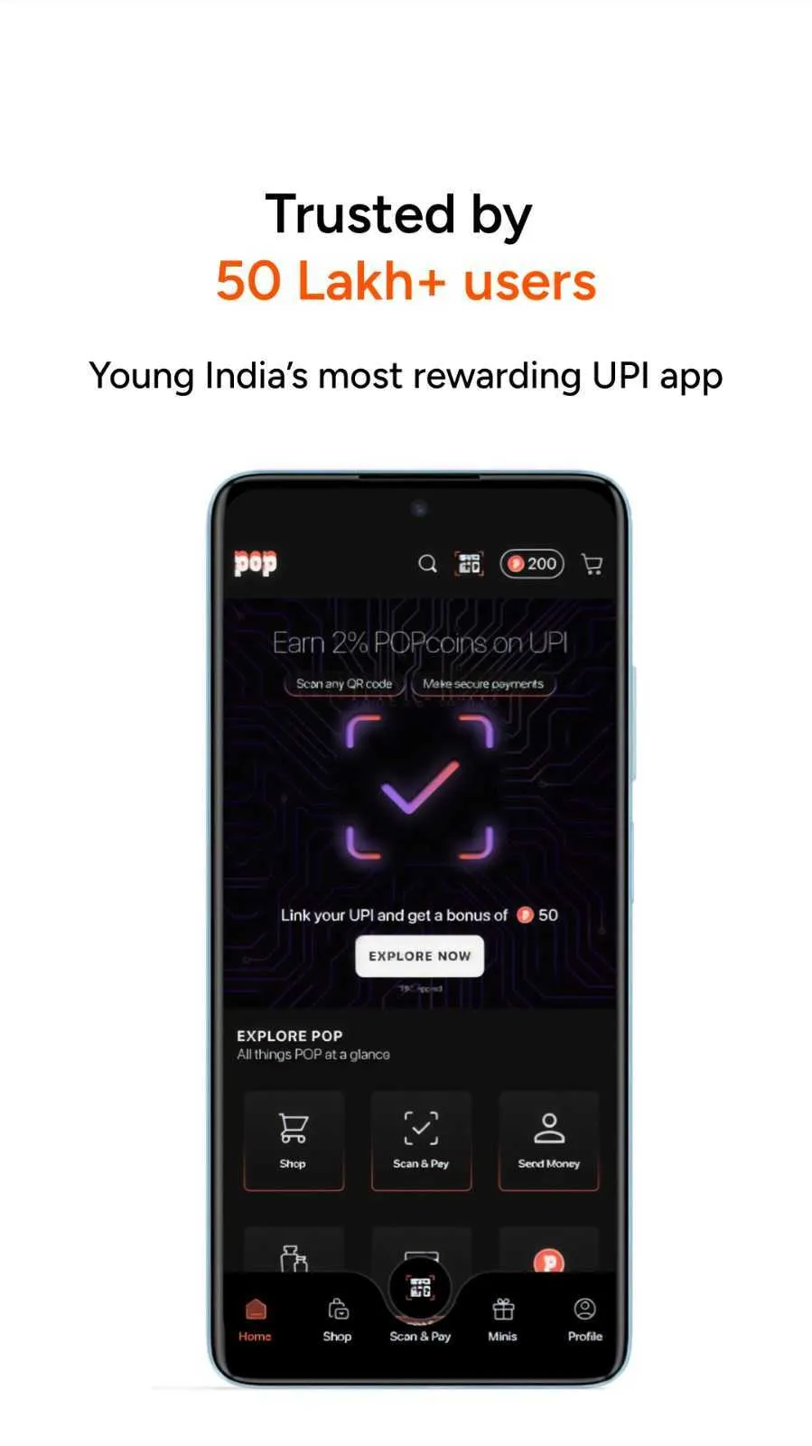 POP: UPI & Credit Card Rewards | Indus Appstore | Screenshot