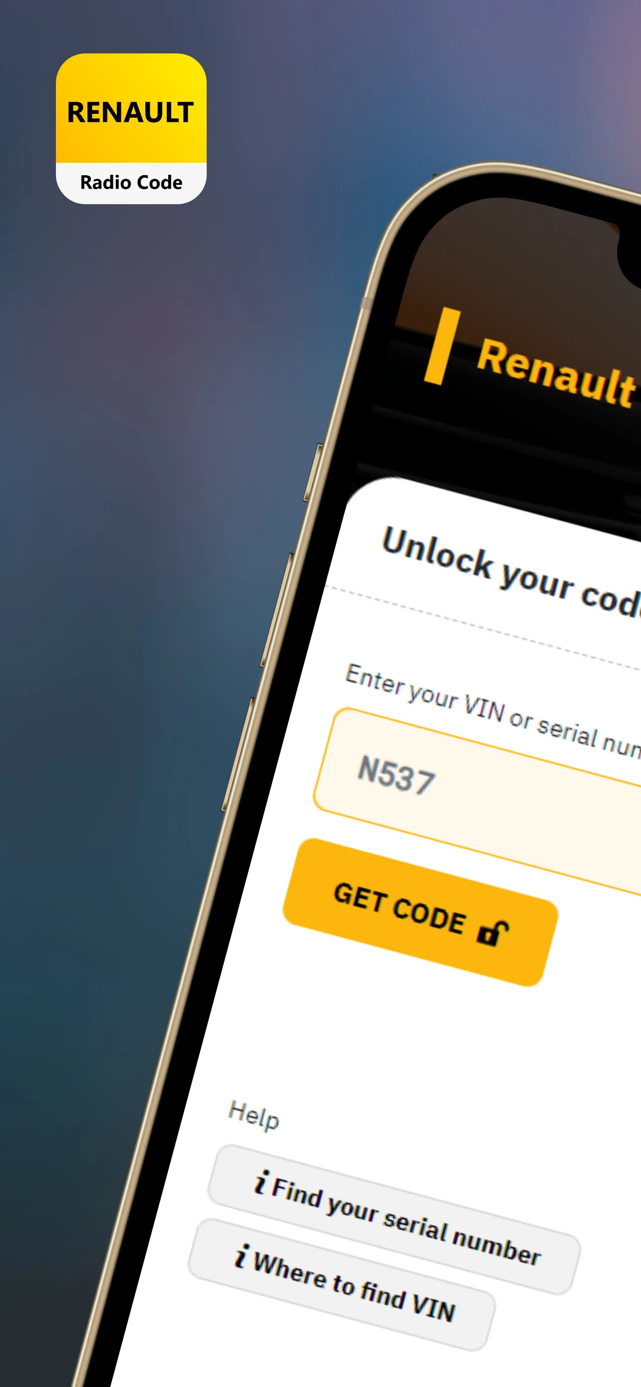 Renault Radio Code Generator | Indus Appstore | Screenshot