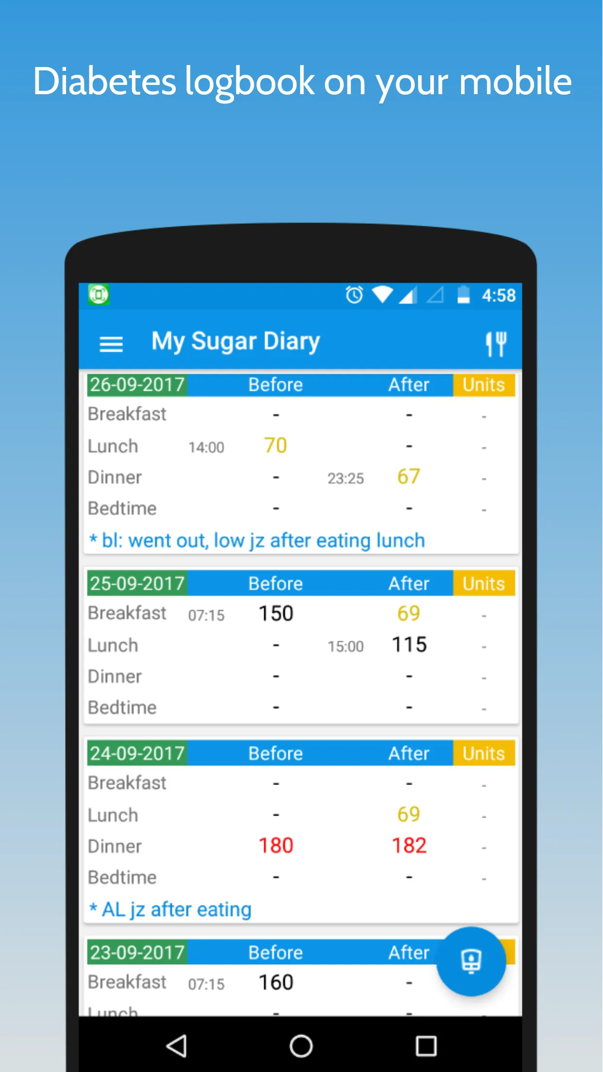 My Sugar Diary-Diabetes App | Indus Appstore | Screenshot