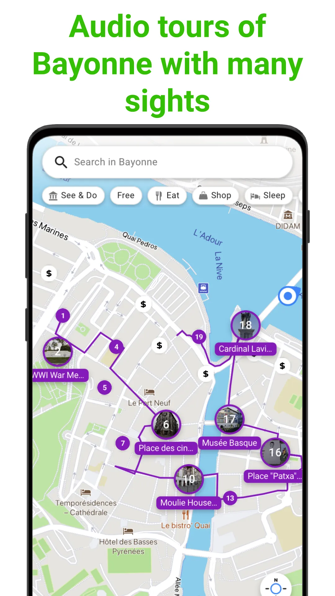 Bayonne Tour Guide:SmartGuide | Indus Appstore | Screenshot
