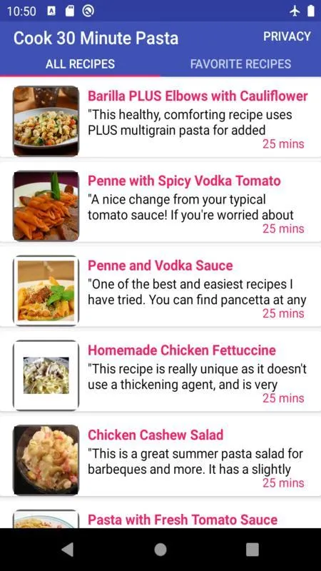 pasta n 30 minute: food recipe | Indus Appstore | Screenshot