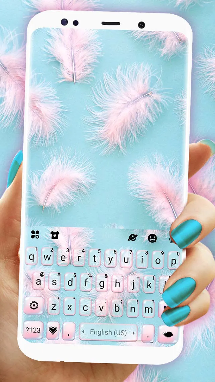 Soft Pink Feathers Keyboard Ba | Indus Appstore | Screenshot