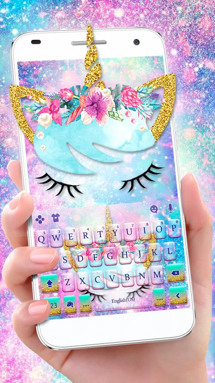 Galaxy Flower Unicorn Keyboard | Indus Appstore | Screenshot