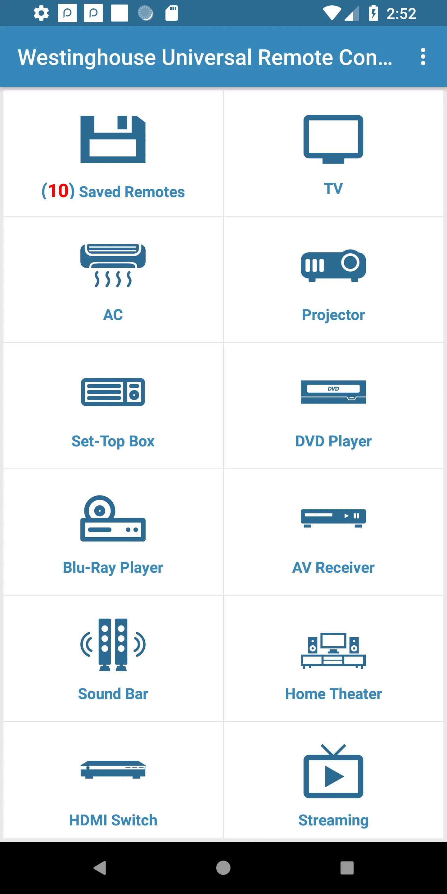 Westinghouse Universal Remote | Indus Appstore | Screenshot