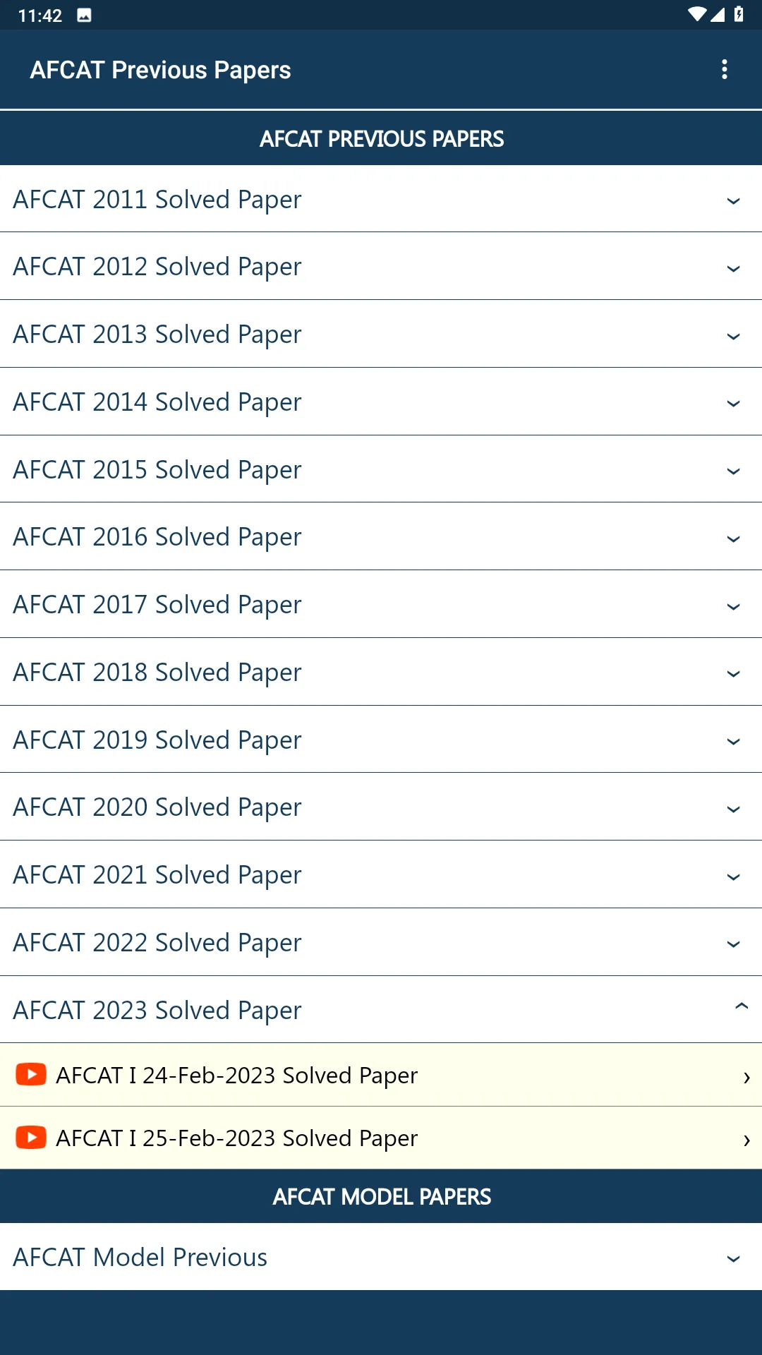 AFCAT Previous Papers | Indus Appstore | Screenshot