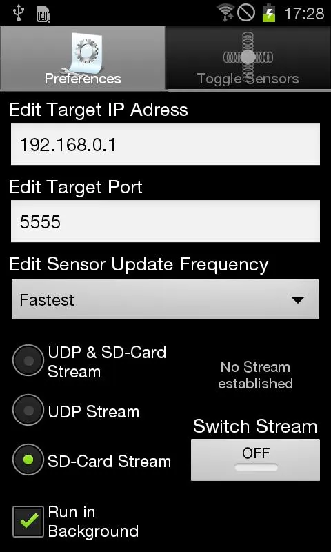 Sensorstream IMU+GPS | Indus Appstore | Screenshot