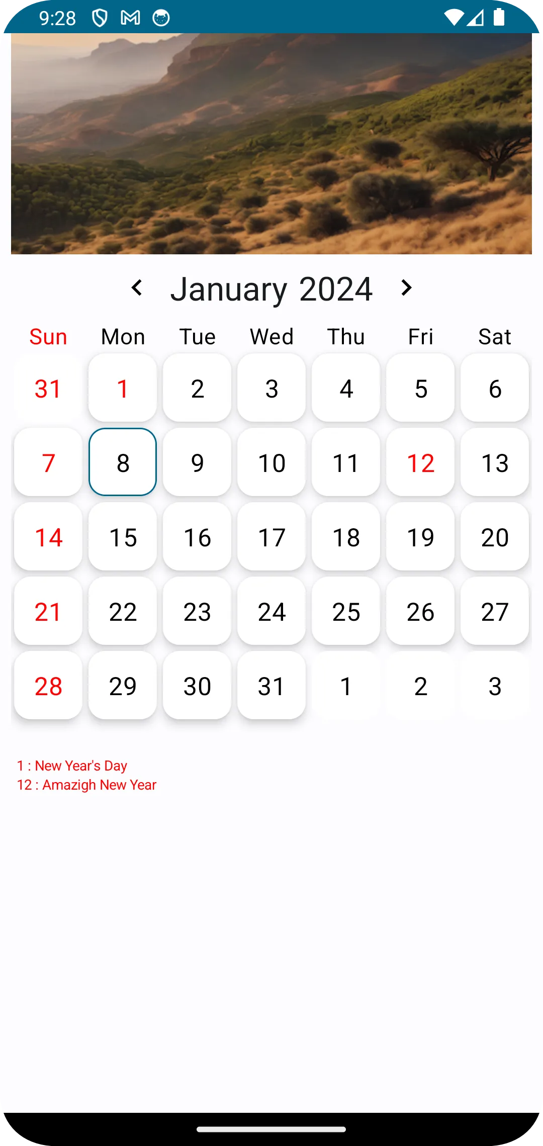 Algeria Calendar | Indus Appstore | Screenshot