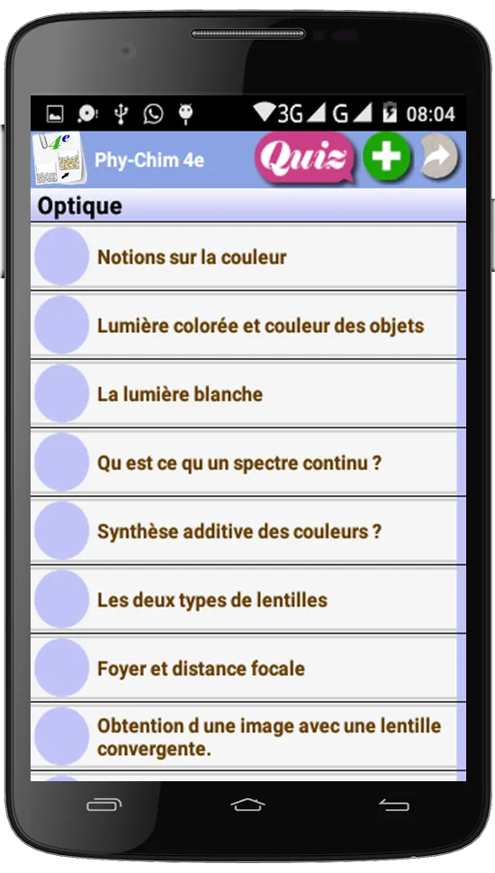 Physique Chimie 4ème | Indus Appstore | Screenshot