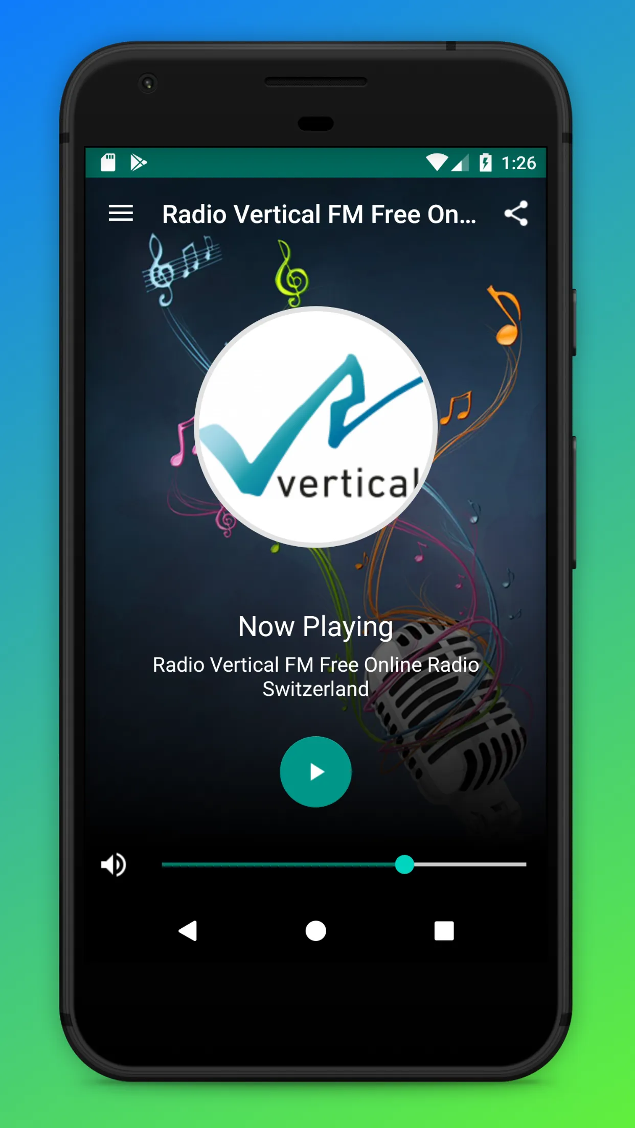 Vertical Radio App Schweiz FM | Indus Appstore | Screenshot