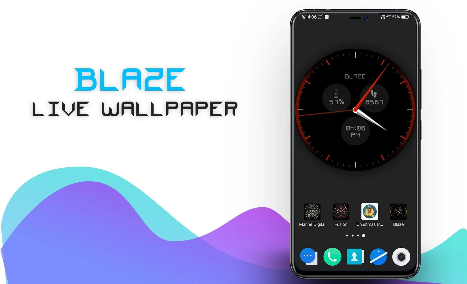 Blaze Clock Live Wallpaper | Indus Appstore | Screenshot