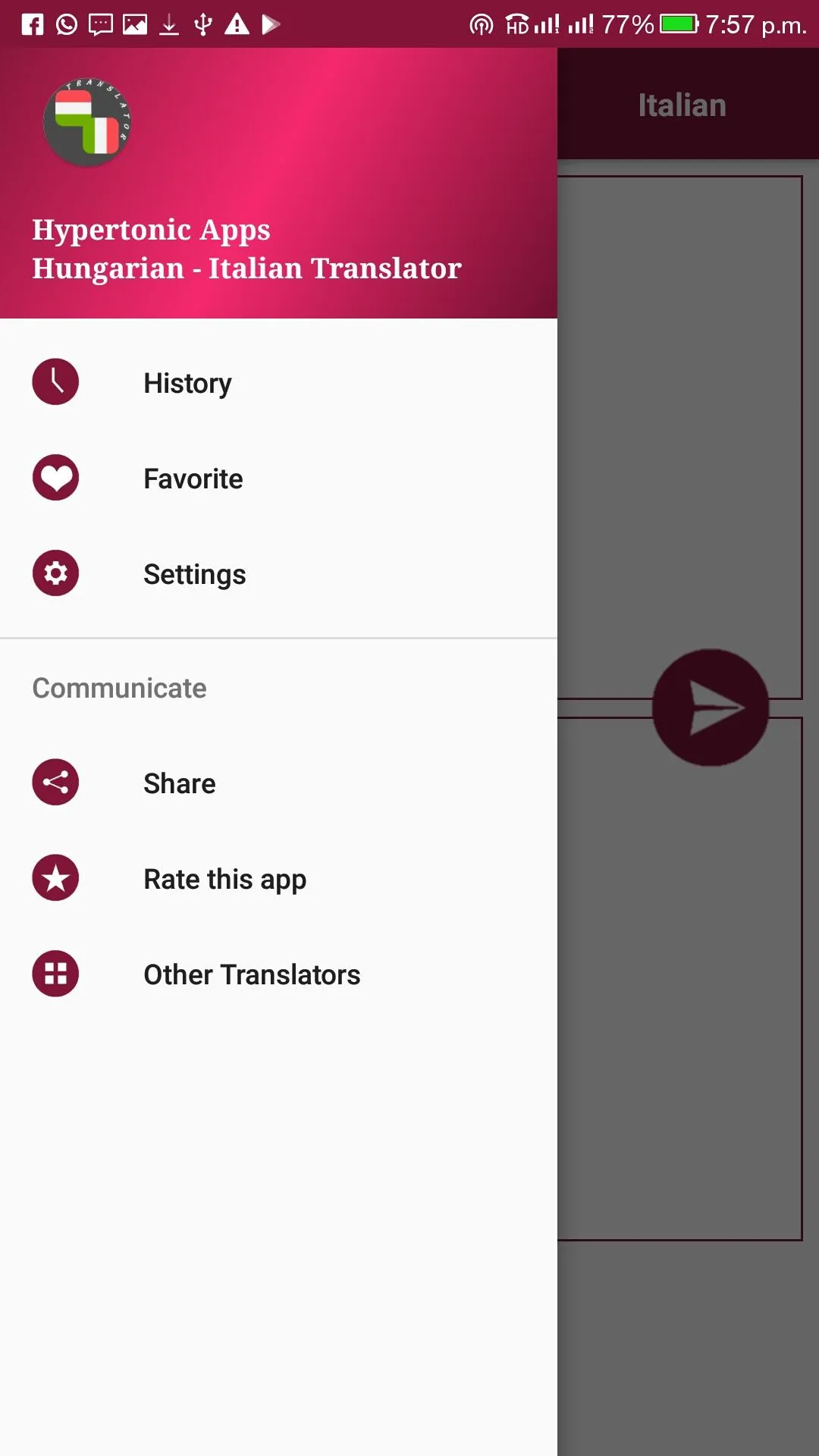 Hungarian - Italian Translator | Indus Appstore | Screenshot