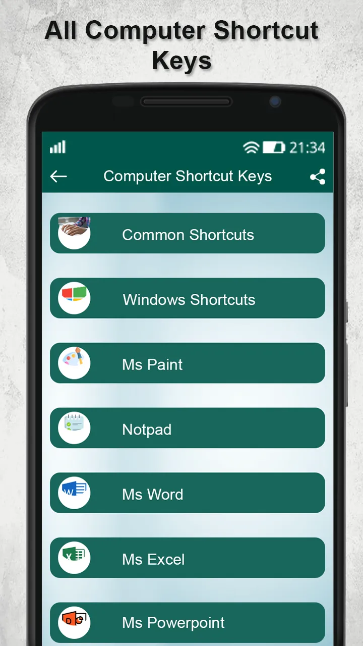 Computer keyboard key shortcut | Indus Appstore | Screenshot