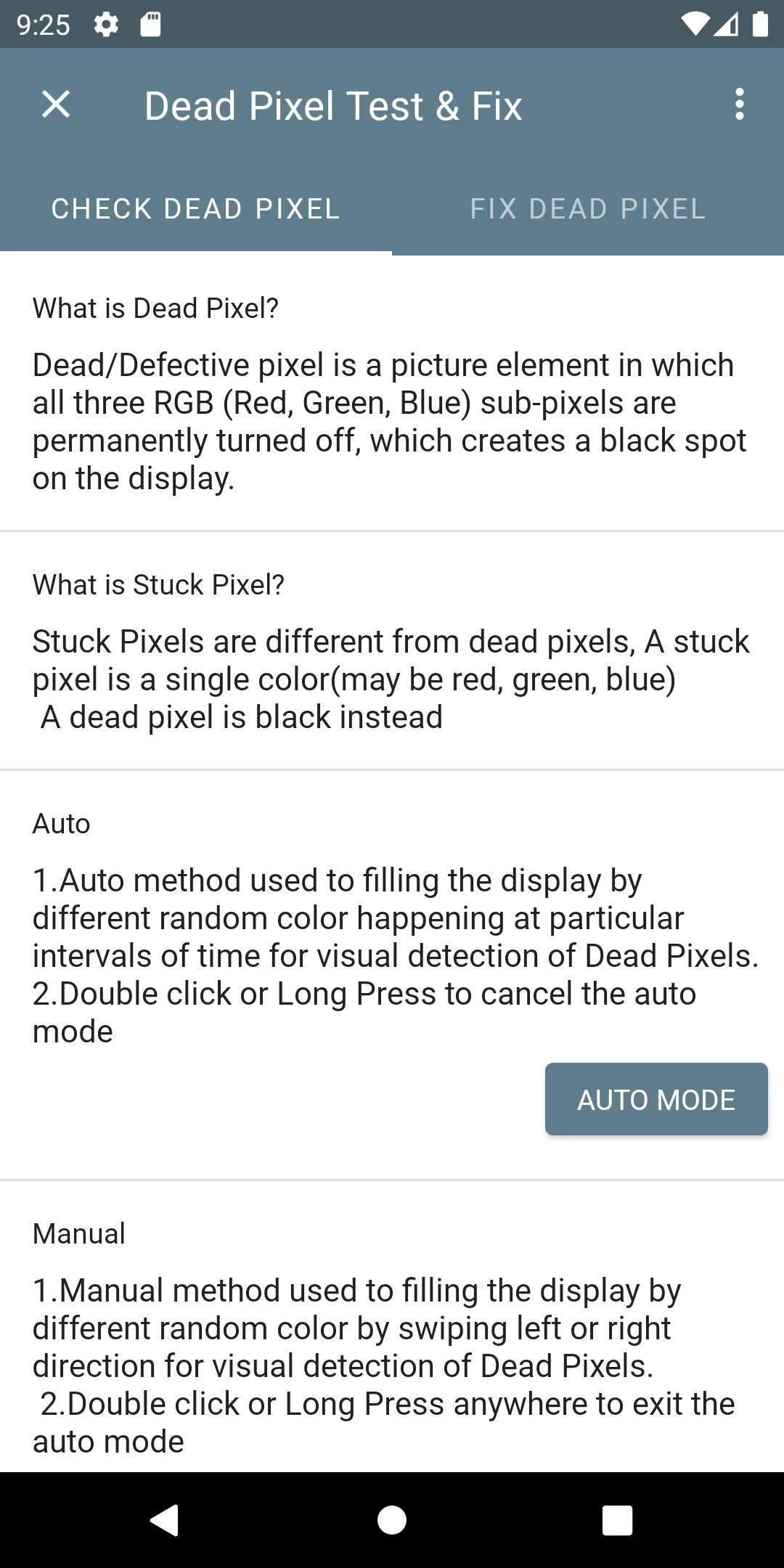 Dead/Defective Pixel Test& Fix | Indus Appstore | Screenshot