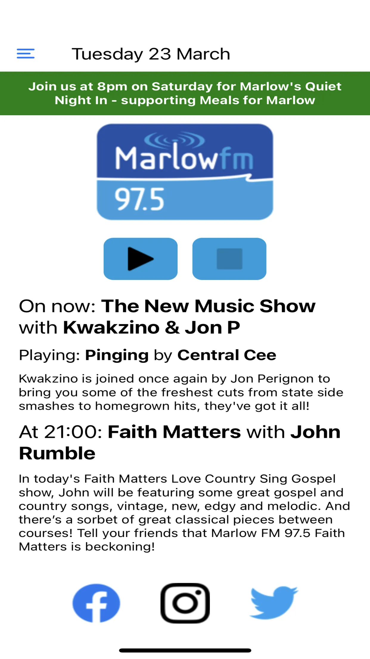 Marlow FM | Indus Appstore | Screenshot