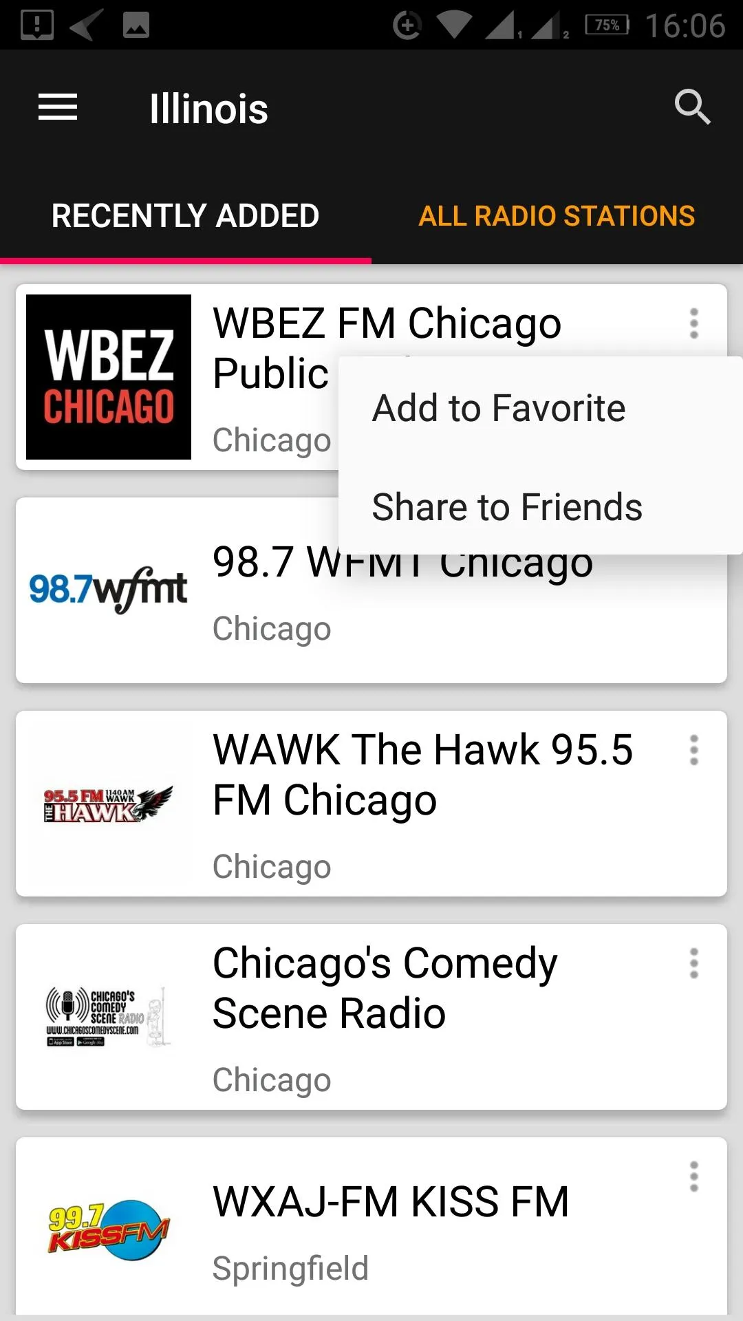 Illinois Radio Stations - USA | Indus Appstore | Screenshot