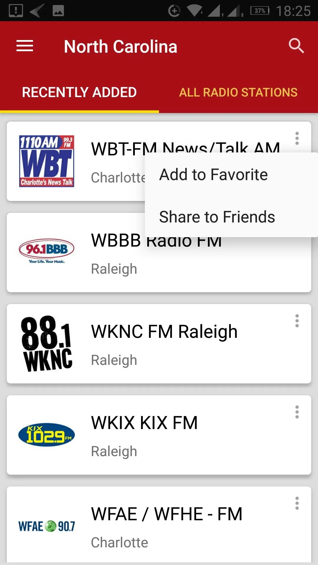 North Carolina Radio Stations | Indus Appstore | Screenshot