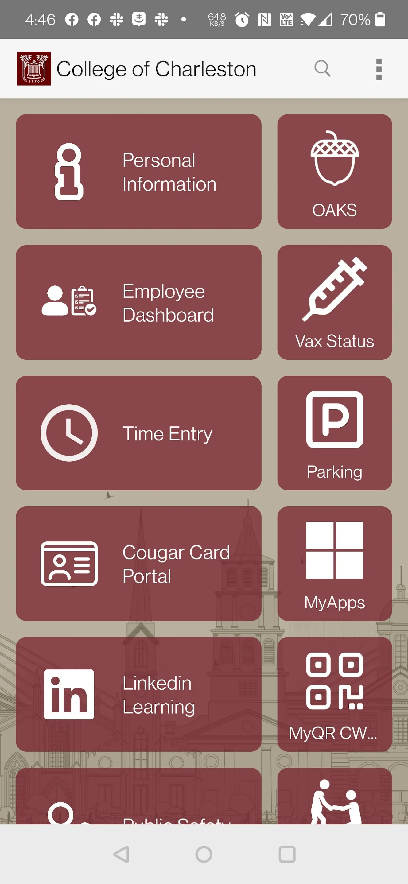 College of Charleston MyPortal | Indus Appstore | Screenshot