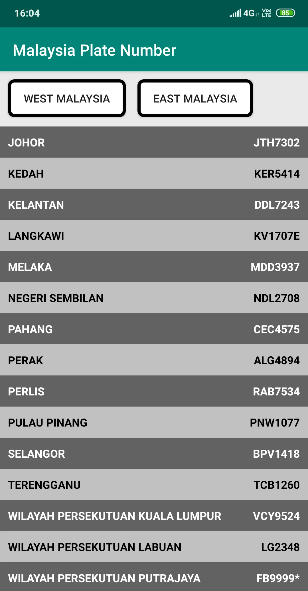 Malaysia Plate Number | Indus Appstore | Screenshot