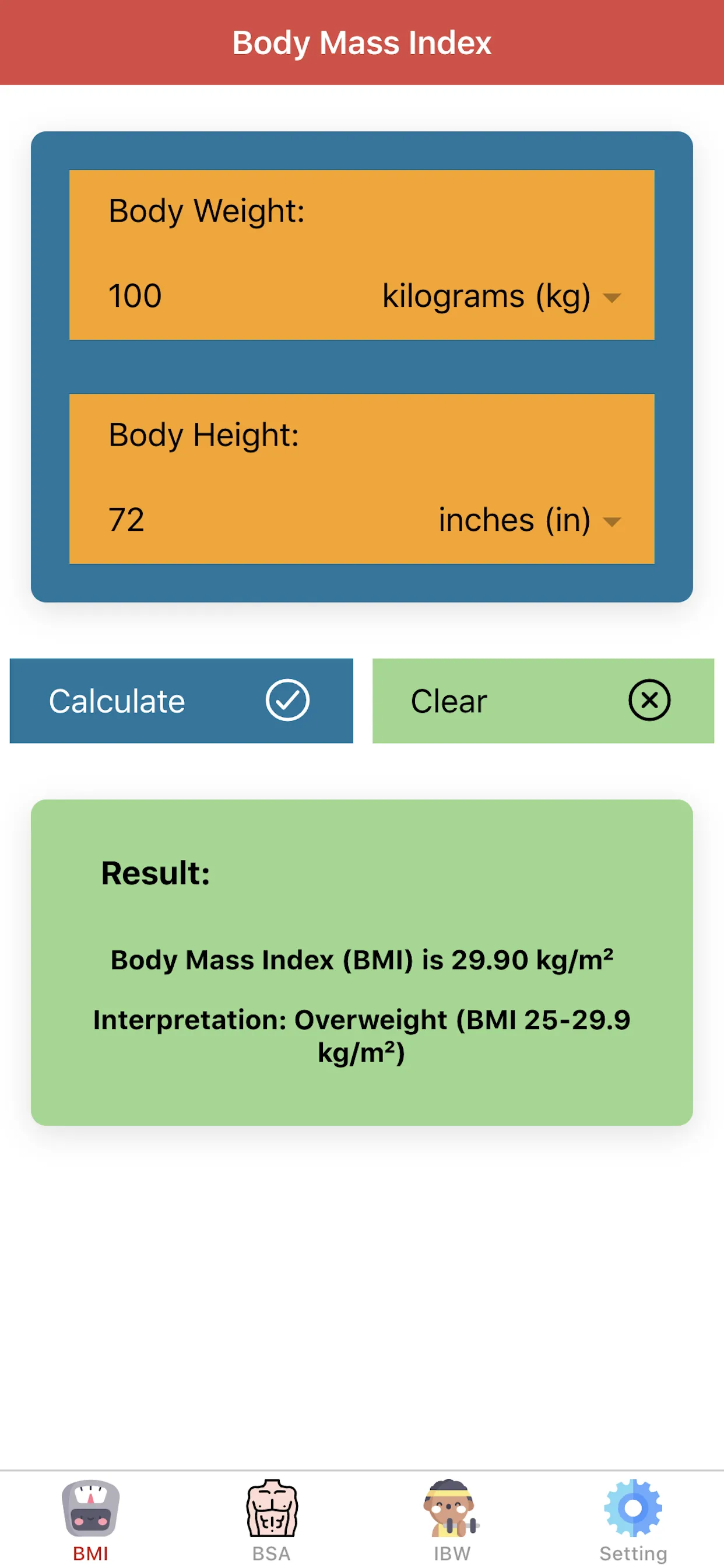 Body Calculator Pro | Indus Appstore | Screenshot