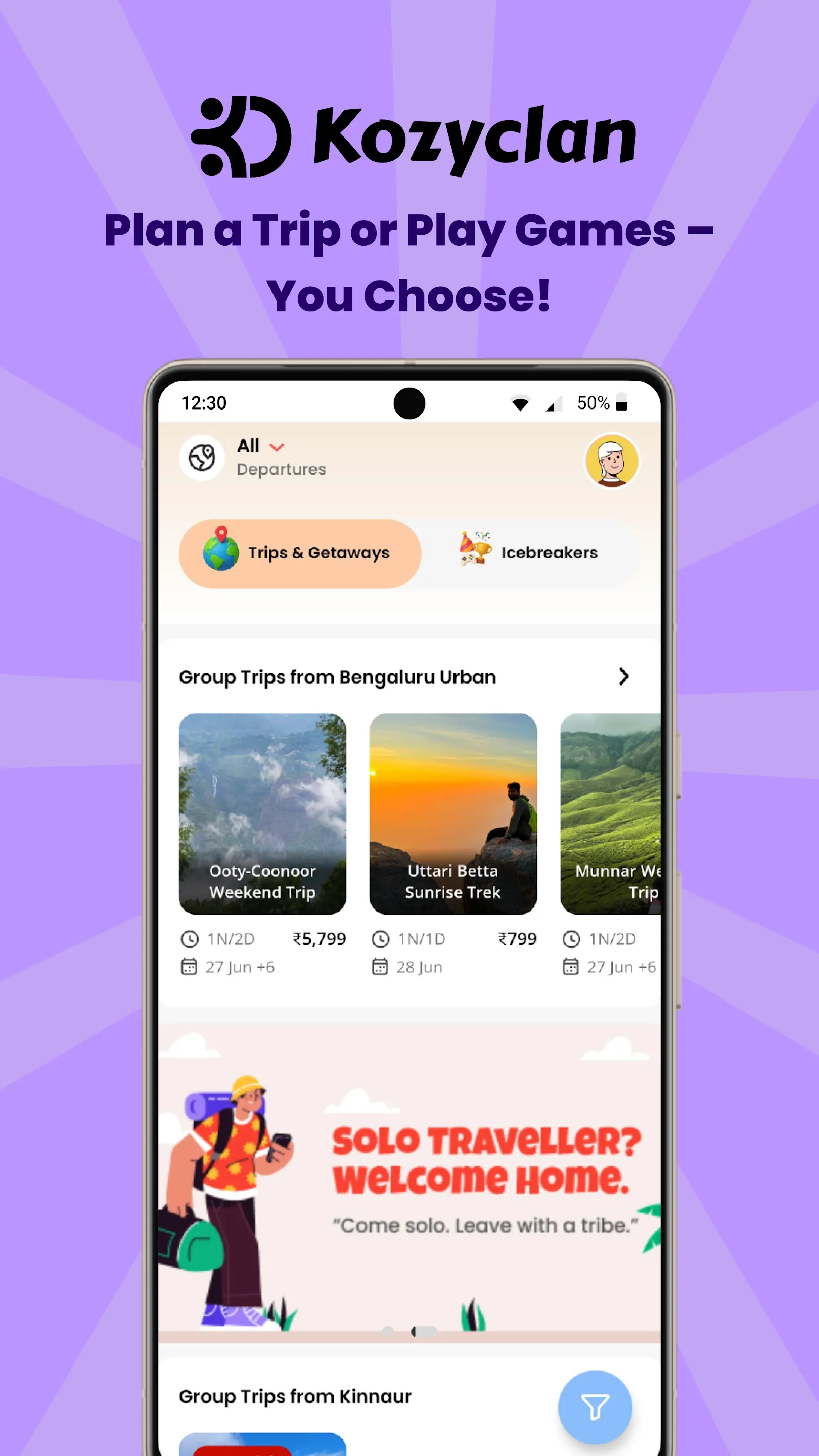 Kozyclan: Curated Group Trips | Indus Appstore | Screenshot