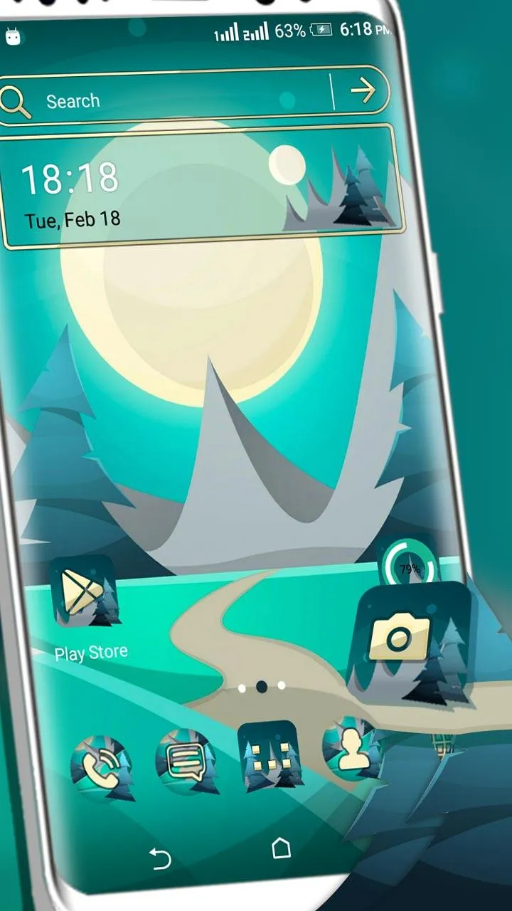 Moon Landscape Launcher Theme | Indus Appstore | Screenshot