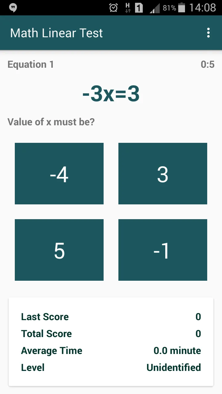 Math Linear Test | Indus Appstore | Screenshot