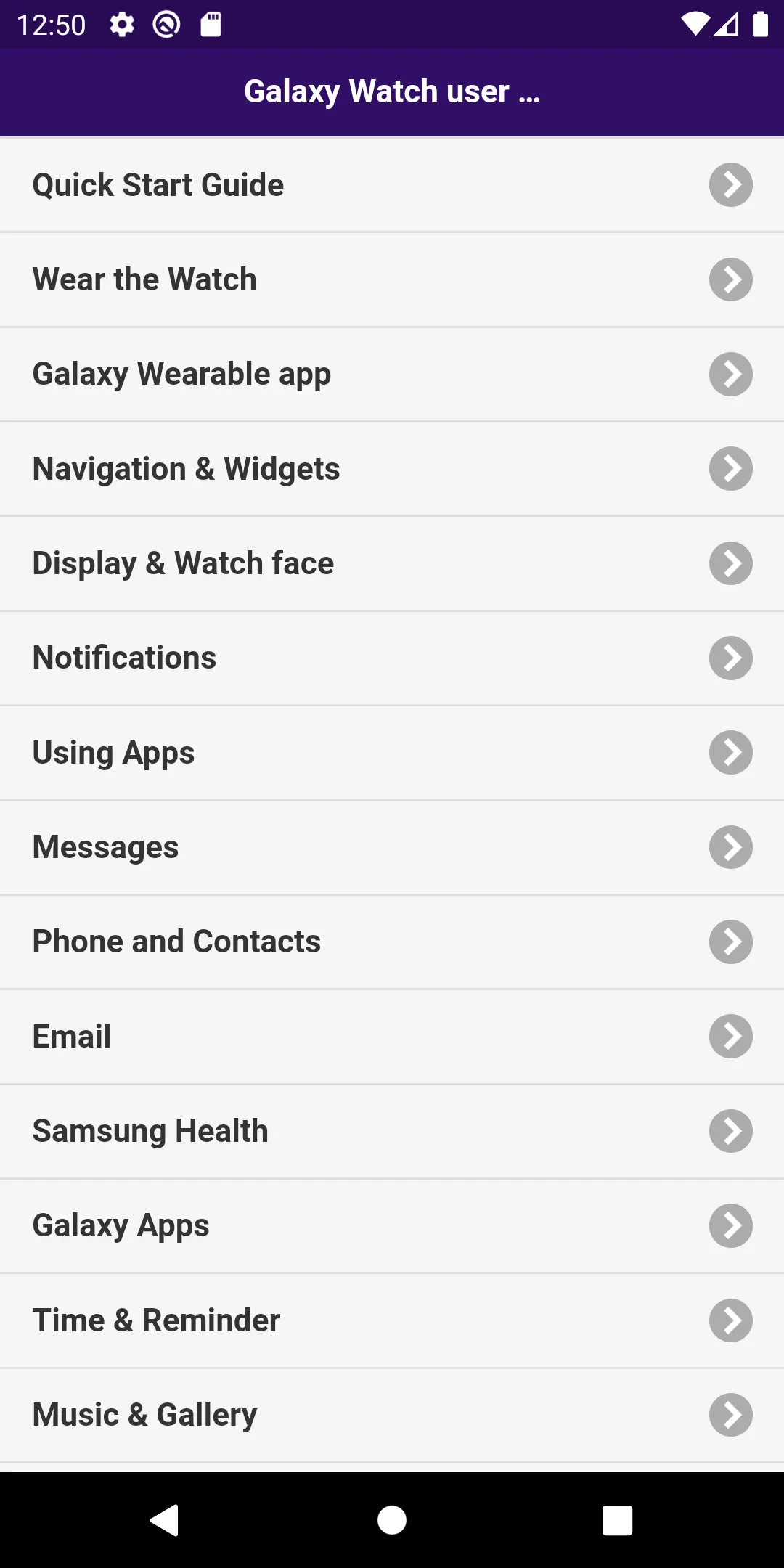 User guide for Galaxy Watch | Indus Appstore | Screenshot