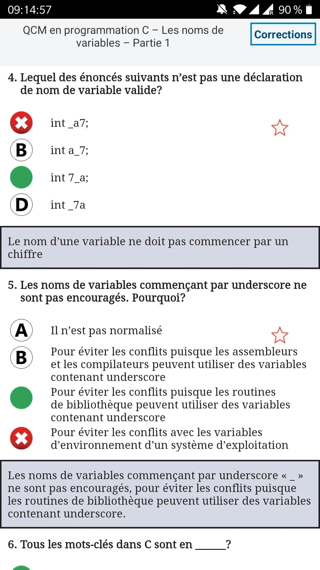 QCM C Entrainement avec explic | Indus Appstore | Screenshot